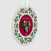 アクリルオーナメント – 当社の初めてのクリスマス – 写真/日付 オーナメント (正面)