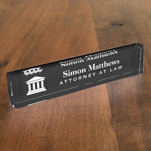 アクリルカスタムデスク名弁護士プレート デスクネームプレート (側面)