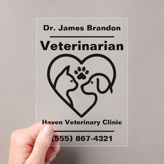 アクリルカスタム製獣医事務所サイン アクリル招待状 (インサイチュ (ポータブル))