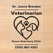 アクリルカスタム製獣医事務所サイン アクリル招待状 (正面)