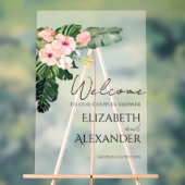 アクリルカップルのシャワー歓迎サイン | 熱帯性 アクリルサイン (ニュートラル)