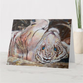 アクリルカラフルホワイトタイガーモノグラム誕生日 カード (正面)