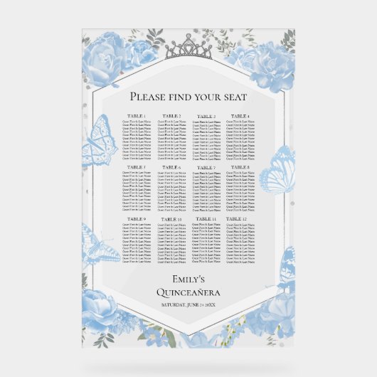 アクリルキンセアニェラシーティンググラフシグ | 青いドレス アクリルサイン (正面)