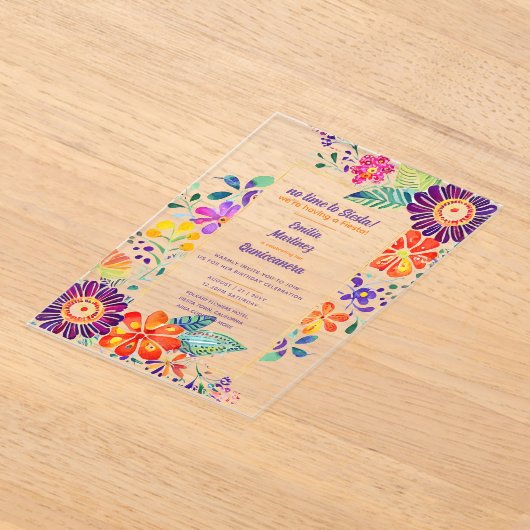 アクリルキンセアニェラフェスタ風俗フローラ鳥 アクリル招待状 (レイダウン)