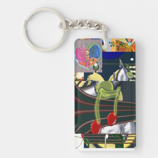 アクリルキーチェーンミュージックネズミ キーホルダー (正面)