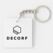 アクリルキーチェーン、正方形（両面） キーホルダー (裏面)