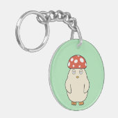 アクリルキーチェーン、独身の正方形（側面） キーホルダー (正面左)