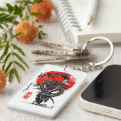 アクリルキーチェーン、長方形（両面） キーホルダー (正面右)