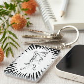 アクリルキーチェーン、長方形（両面） キーホルダー (正面右)