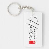 アクリルキーチェーン、長方形（両面） キーホルダー (正面)