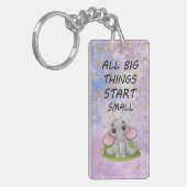 アクリルキーチェーン、長方形(両面) キーホルダー (正面左)