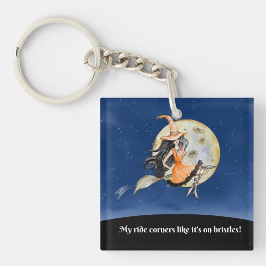 アクリルキーチェーン、魔女のスウィートライド キーホルダー (正面)