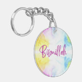 アクリルキーホルダーバイランド – ビスミラピンク キーホルダー (正面左)