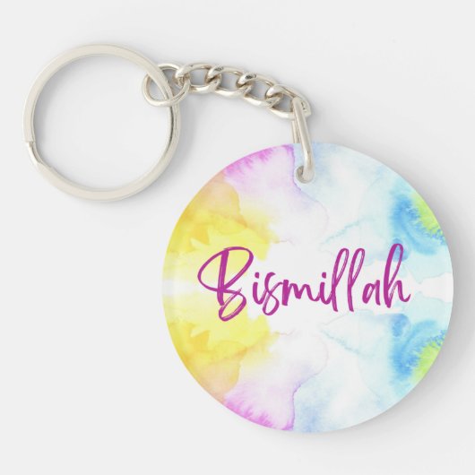 アクリルキーホルダーバイランド – ビスミラピンク キーホルダー (正面)