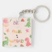 アクリルキーホルダー |かわいい恐竜の世界 キーホルダー (裏面)