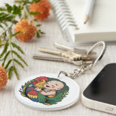 アクリルキーホルダー | クロエベビーハグズザルースター キーホルダー (正面右)