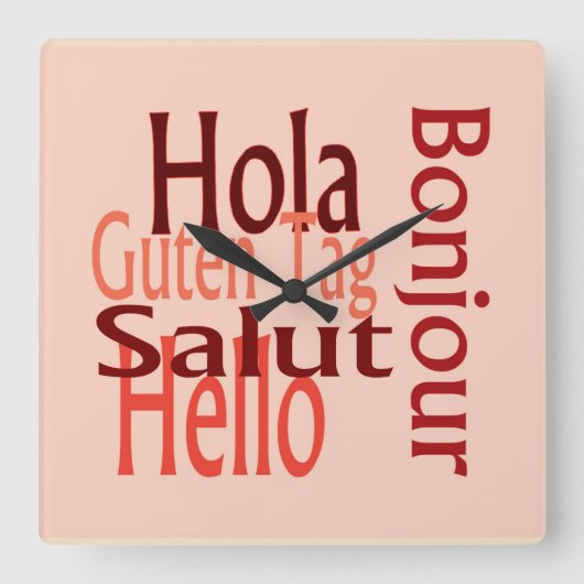 アクリルクール壁時計 スクエア壁時計 (正面)