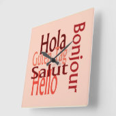 アクリルクール壁時計 スクエア壁時計 (傾斜)