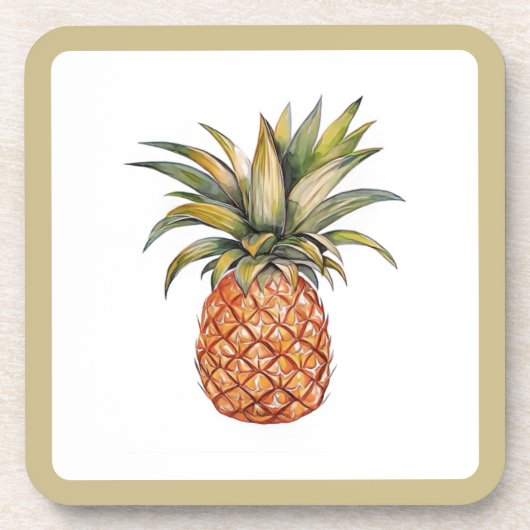 アクリルコースターセット – Pineapple コースター (正面)