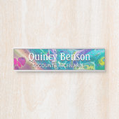 アクリルサイケデリックフローアート机用ネームプレート サインプレート (正面)