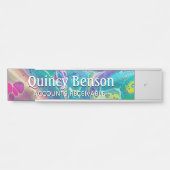 アクリルサイケデリックフローアート机用ネームプレート サインプレート (正面)