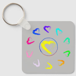 アクリルサンハート金属キーチェーン キーホルダー