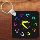 アクリルサンハート金属キーチェーン キーホルダー (正面)