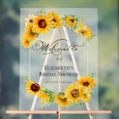 アクリルサンフラワーブライダルシャワーウェルカムサイン アクリルサイン (ニュートラル)