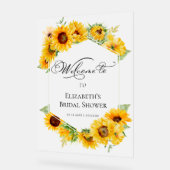 アクリルサンフラワーブライダルシャワーウェルカムサイン アクリルサイン (傾斜)