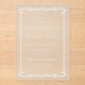 アクリルシンプルスペインの結婚 アクリル招待状 (正面)