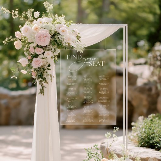 アクリルシンプル印モダン結婚の座席表 アクリルサイン