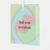 アクリルシンプル流動大理石あなたのテキスト名custを追加 ガラスオーナメント (正面左)