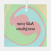 アクリルシンプル流動大理石あなたのテキスト名custを追加 ガラスオーナメント (裏面)