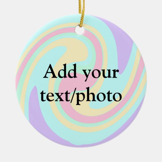 アクリルシンプル流動大理石あなたのテキスト名custを追加 セラミックオーナメント (正面)