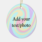 アクリルシンプル流動大理石あなたのテキスト名custを追加 セラミックオーナメント (左)