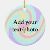 アクリルシンプル流動大理石あなたのテキスト名custを追加 セラミックオーナメント (裏面)