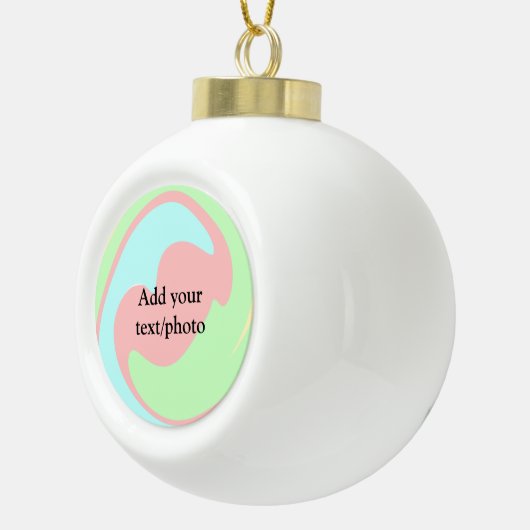 アクリルシンプル流動大理石あなたのテキスト名custを追加 セラミックボールオーナメント (右)