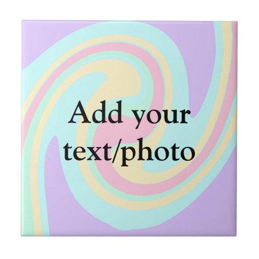 アクリルシンプル流動大理石あなたのテキスト名custを追加 タイル (正面)