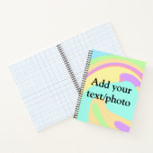 アクリルシンプル流動大理石あなたのテキスト名custを追加 ノートブック (内部)