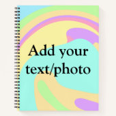 アクリルシンプル流動大理石あなたのテキスト名custを追加 ノートブック (正面)