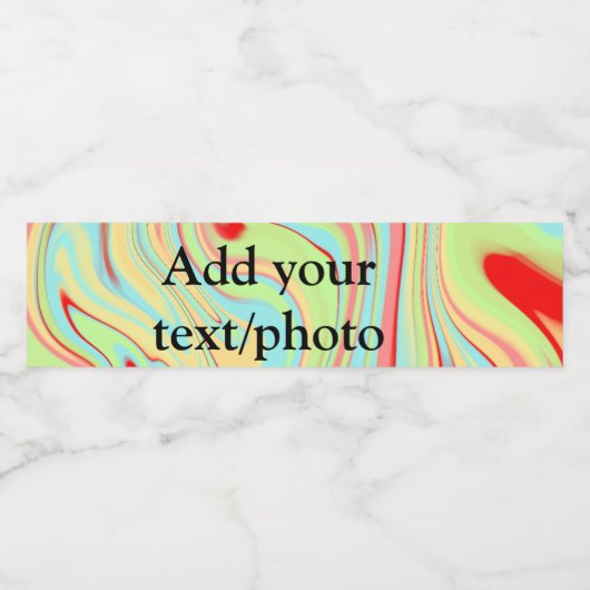 アクリルシンプル流動大理石あなたのテキスト名custを追加 ペットボトルラベル (シングルラベル)