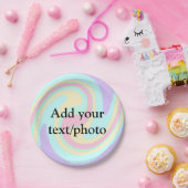 アクリルシンプル流動大理石あなたのテキスト名custを追加 ペーパープレート (パーティー)