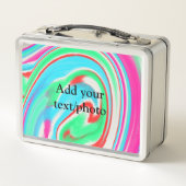 アクリルシンプル流動大理石あなたのテキスト名custを追加 メタルランチボックス (裏面)