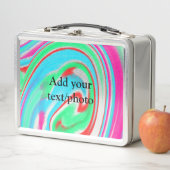 アクリルシンプル流動大理石あなたのテキスト名custを追加 メタルランチボックス (インサイチュ)