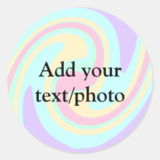 アクリルシンプル流動大理石あなたのテキスト名custを追加 ラウンドシール (正面)