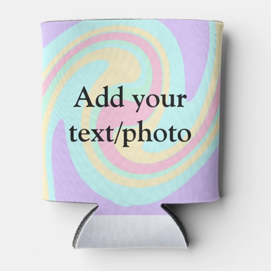 アクリルシンプル流動大理石あなたのテキスト名custを追加 缶クーラー (正面)