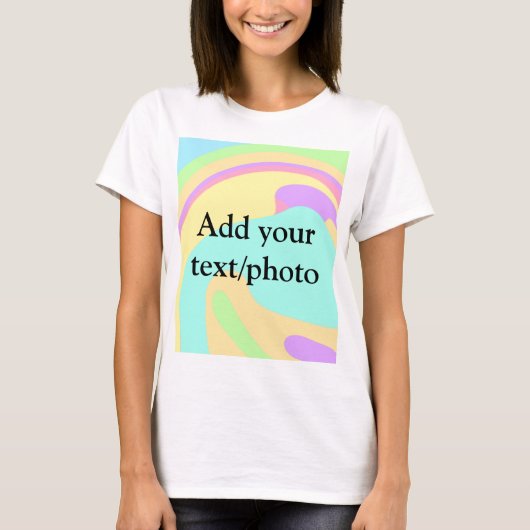 アクリルシンプル流動大理石あなたのテキスト名custを追加 tシャツ (正面)