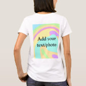 アクリルシンプル流動大理石あなたのテキスト名custを追加 tシャツ (裏面)