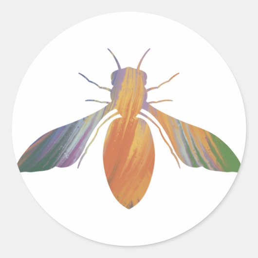 アクリルスタイルミツバチのステッカー ラウンドシール (正面)