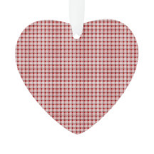 アクリルタータンチェック赤と白のクリスマスオーナメント